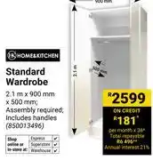 Builders Warehouse Home & Kitchen Standard Wardrobe 2.1m x 900mm x 500mm (850013496) offer