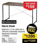 Builders Warehouse Home & Kitchen Nevis Desk Medium 1.2m x 600mm x 700mm (778984) offer