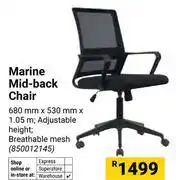 Builders Warehouse Marine Mid Back Chair 680mm x 530mm x 1.05m (850012145) offer