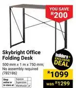 Builders Warehouse Skybright Office Folding Desk 500mm x 1m x 750mm (782186) offer