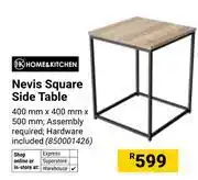 Builders Warehouse Home & Kitchen Nevis Square Side Table 400mm x 400mm x 500mm (850001426) offer