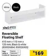 Builders Warehouse Shelfmate Reversible Floating Shelf 410mm x 110mm x 120mm (850026864,850026905) offer