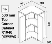 Builders Warehouse Home & Kitchen 600mm Top Corner Cabinet Top Wall Units (609096) offer