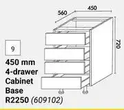 Builders Warehouse Home & Kitchen 450mm 4 Drawer Cabinet Base Floor Units (609102) offer