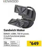 Builders Warehouse Kenwood Sandwich Maker (770344) offer