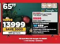 HiFi Corp 65-inch Mini LED Google TV 65C825K offer