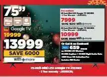 HiFi Corp 75-inch Mini LED Google TV-75C835 offer