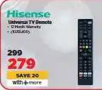 HiFi Corp Hisense Universal TV Remote offer