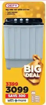 HiFi Corp DEFY 8kg Twin Tub White DTT230 offer