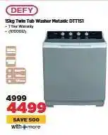 HiFi Corp Defy 15Kg Twin Tub Washer Metallic DTT151 offer