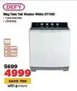 HiFi Corp DEFY 18kg Twin Tub Washer White DTT180 offer