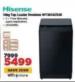 HiFi Corp Hisense 14kg Top Loader Premium WT3K1425UB offer