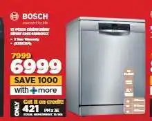 HiFi Corp BOSCH 15 place dishwasher silver SMS45NOOZZ offer
