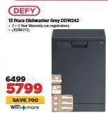 HiFi Corp DEFY 13 Place Dishwasher Grey DDW242 offer