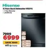 HiFi Corp Hisense 15 Place Black Dishwasher H15DTG offer