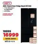 HiFi Corp DEFY 482L French Door Fridge Black DFF440 offer