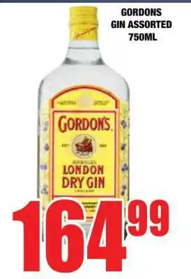 Boxer GORDONS GIN ASSORTED 750ML offer