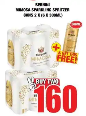 Boxer BERNINI MIMOSA SPARKLING SPRITZER CANS 2 X (6 X 300ML) offer