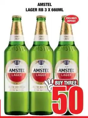 Boxer AMSTEL LAGER RB 3 X 660ML offer