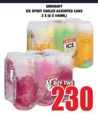 Boxer SMIRNOFF ICE SPIRIT COOLER ASSORTED CANS 2 X (6 X 440ML) offer