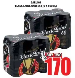 Boxer CARLING BLACK LABEL CANS 2 X (6 X 500ML) offer