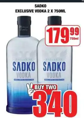 Boxer SADKO EXCLUSIVE VODKA 2 X 750ML offer
