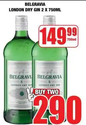 Boxer BELGRAVIA LONDON DRY GIN 2 X 750ML offer