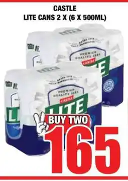 Boxer CASTLE LITE CANS 2 X (6 X 500ML) offer