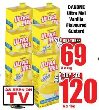 Boxer Danone Ultra Mel Vanilla Flavoured Custard offer