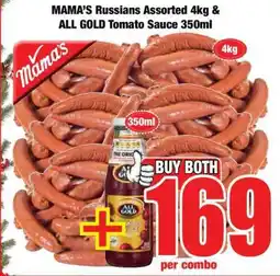 Boxer MAMA'S Russians Assorted 4kg & ALL GOLD Tomato Sauce 350ml offer