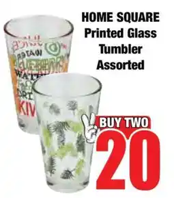 Boxer HOME SQUARE Printed Glass Tumbler Assorted offer