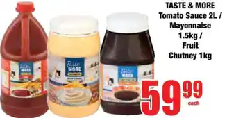 Boxer TASTE & MORE Tomato Sauce 2L / Mayonnaise 1.5kg / Fruit Chutney 1kg offer