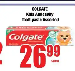 Boxer COLGATE Kids Anticavity Toothpaste Assorted offer