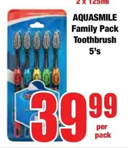 Boxer AQUASMILE Family Pack Toothbrush 5's offer