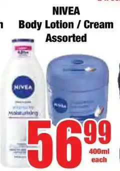 Boxer NIVEA Body Lotion / Cream Assorted offer