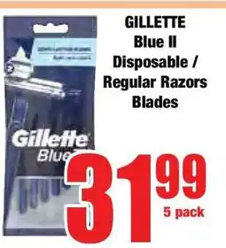 Boxer GILLETTE Blue II Disposable / Regular Razors Blades offer