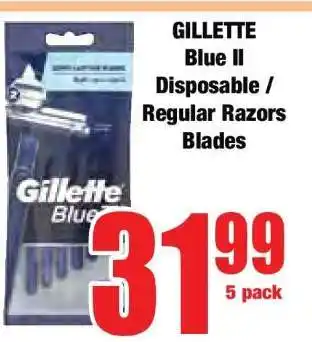 Boxer GILLETTE Blue II Disposable / Regular Razors Blades offer