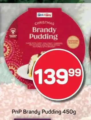 Pick n Pay PnP Brandy Pudding 450g offer