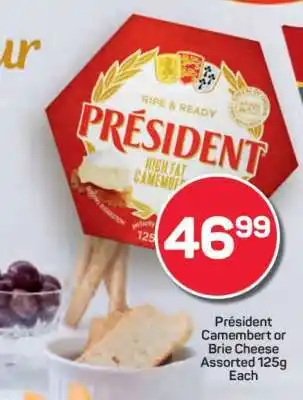 Pick n Pay Président Camembert or Brie Cheese Assorted 125g Each offer