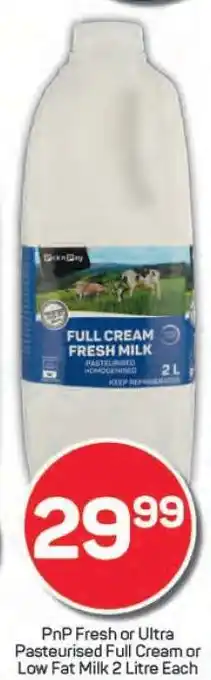 Pick n Pay PnP Fresh or Ultra Pasteurised Full Cream or Low Fat Milk offer