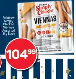 Pick n Pay Rainbow Simply Chicken Viennas Assorted 1kg offer