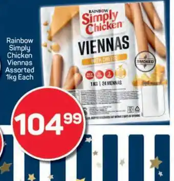 Pick n Pay Rainbow Simply Chicken Viennas Assorted 1kg offer