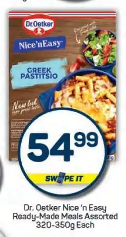 Pick n Pay Dr. Oetker Nice ‘n Easy Ready Made Meals Assorted offer
