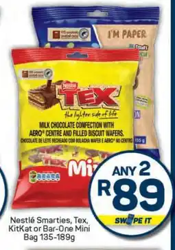 Pick n Pay Nestlé Smarties, Tex, KitKat or Bar-One Mini Bag offer