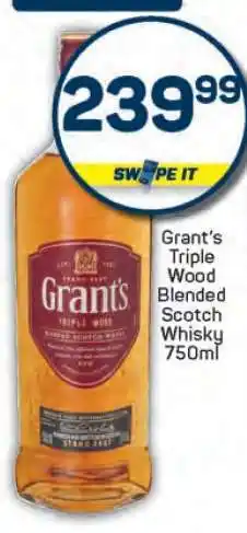 Pick n Pay Grant's Triple Wood Blended Scotch Whisky 750ml offer