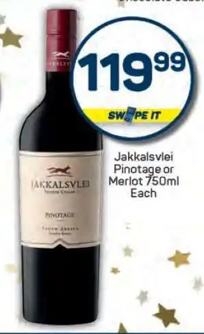 Pick n Pay Jakkalsvlei Pinotage or Merlot 750ml offer