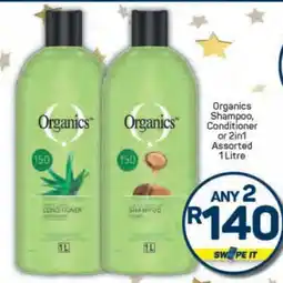 Pick n Pay Organics Shampoo Conditioner or 2in1 offer