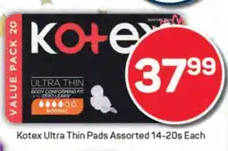 Pick n Pay Kotex Ultra Thin Pads Assorted 14-20s Each offer
