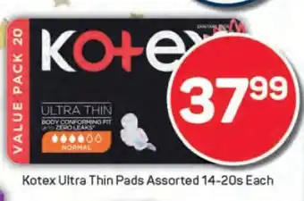 Pick n Pay Kotex Ultra Thin Pads Assorted 14-20s Each offer