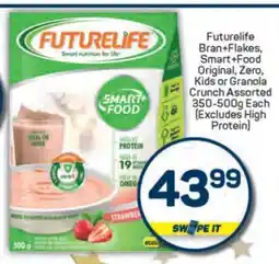 Pick n Pay Futurelife Bran+Flakes, Smart+Food Original, Zero, Kids or Granola Crunch Assorted offer